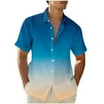 thumbnail image 1 of Hfozny Men's Wrinkle Free Button Down Hawaiian Floral Shirts Short Sleeve Beach Shirts Fashion Summer Tropical Holiday Vintage Clothes Blue XXL Tops for Big and Tall Men, 1 of 4