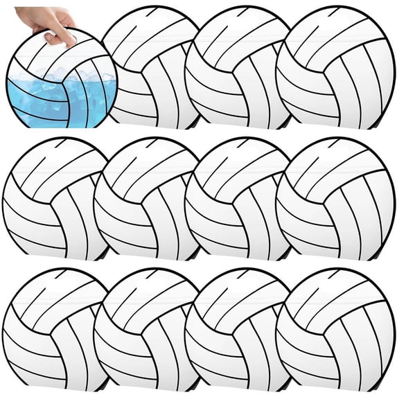 Hfppkn 12 Pcs Volleyball Plastic Gift Bags with Handles, Sport Goodie Bags for Party Favors Candies Treats
