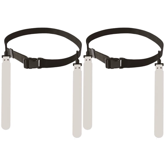 Hfppkn 2 Pack Flag Football Waist Belt Set with 2 Flags Audible Pop for Adult Recreational Play 120cm White