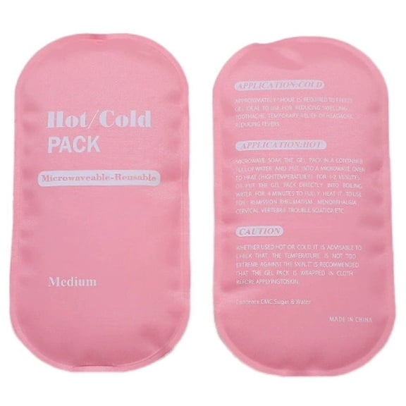 Hfppkn 2 Pack Reusable Hot Cold Gel Ice Packs Oval Pink Therapy Packs for Minor Soreness Relief 18.5x9.5cm