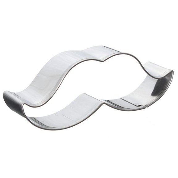 Hfppkn 2Pcs Mustache Shape Stainless Steel Cookie Cutter, Fondant Biscuit Fruit Mold, As Shown