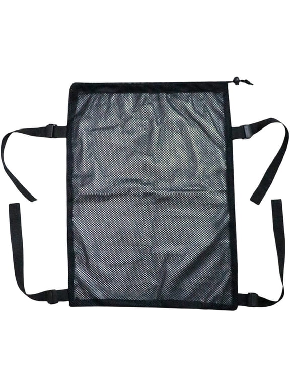 Backpack Front Attachment Pouch Mesh Shoe Carrier Black 48x35cm 1Pc