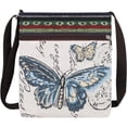 thumbnail image 1 of Hfppkn Butterfly Embroidered Boho Hobo Crossbody Bag, Vintage Ethnic Shoulder Purse for Women Travel Use 20x23x4cm, 1 of 7