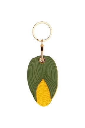 Corn Shaped PU Leather Tracker Case Keychain, Anti-Scratch Protective Cover for Wallet Keys 7.8x4.7cm