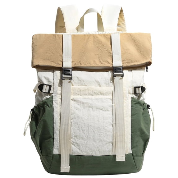Hfppkn Lightweight Waterproof Hiking Backpack Green 45cm Nylon Large Capacity Rucksack for Travel Outdoor
