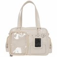 thumbnail image 1 of Hfppkn PU Leather Pin Display Ita Tote Bag Transparent Window Shoulder Handbag for Daily Use 35x11x25cm Style 1, 1 of 7