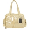thumbnail image 1 of Hfppkn PU Leather Pin Display Ita Tote Bag Transparent Window Shoulder Handbag for Daily Use 35x11x25cm Yellow, 1 of 7