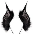 thumbnail image 1 of Hfppkn Plush Bat Ears Headband Gothic Wing Hair Hoop Accessories Black, 1 of 8