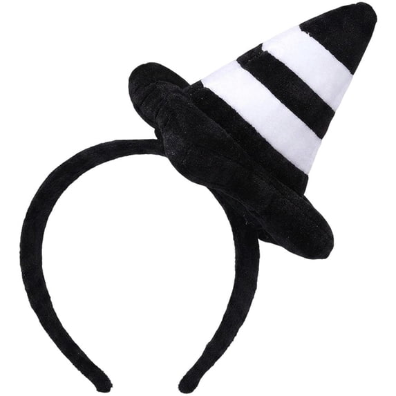 Hfppkn Plush Traffic Cone Headband Novelty Roadblock Hair Hoop 20cm Black