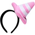 thumbnail image 1 of Hfppkn Plush Traffic Cone Headband Novelty Roadblock Hair Hoop 20cm Pink, 1 of 7