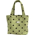 thumbnail image 1 of Hfppkn Polka Dot Corduroy Lunch Handbag Reusable Small Tote Bag for Work Picnic 17x13x21cm Green, 1 of 7