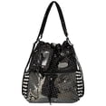 thumbnail image 1 of Hfppkn Polka Dot Drawstring Ita Handbag Clear Display Shoulder Bag for Daily Commute 35x14x36cm Black, 1 of 7