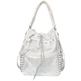 thumbnail image 1 of Hfppkn Polka Dot Drawstring Ita Handbag Clear Display Shoulder Bag for Daily Commute 35x14x36cm White, 1 of 7