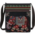 thumbnail image 1 of Hfppkn Red Elephant Embroidered Boho Hobo Crossbody Bag, Vintage Ethnic Shoulder Purse for Women Travel Use 20x23x4cm, 1 of 7