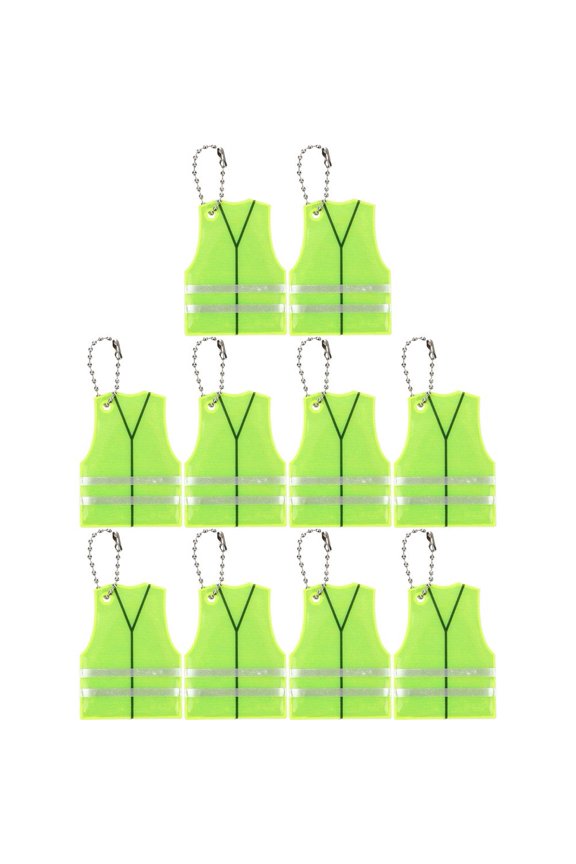 Reflective Fire Suit Keychain Set, 10Pcs Safety Pendant for Night Running Cycling, 4x5.7cm