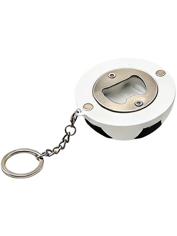 Sports Ball Bottle Opener Keychain, 3-in-1 Fridge Magnet Creative Keyring for Bar Home, Style 3, 6.7x6.2cm
