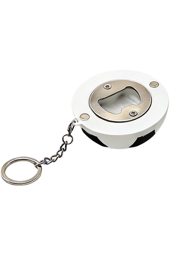 Sports Ball Bottle Opener Keychain, 3-in-1 Fridge Magnet Creative Keyring for Bar Home, Style 3, 6.7x6.2cm