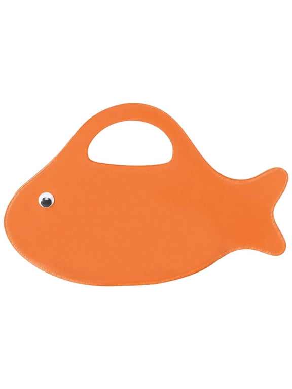 TPU Fish Shape Jelly Handbag Transparent Orange 38x7.5x16cm