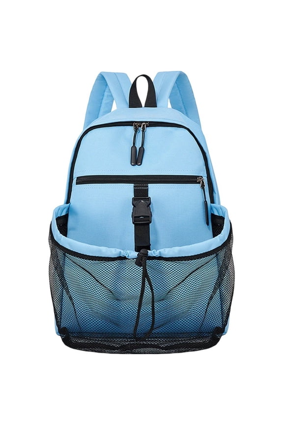 Waterproof Oxford Basketball Backpack, Ball Net Large Capacity Sports Daypack, Blue, 46x32x14cm