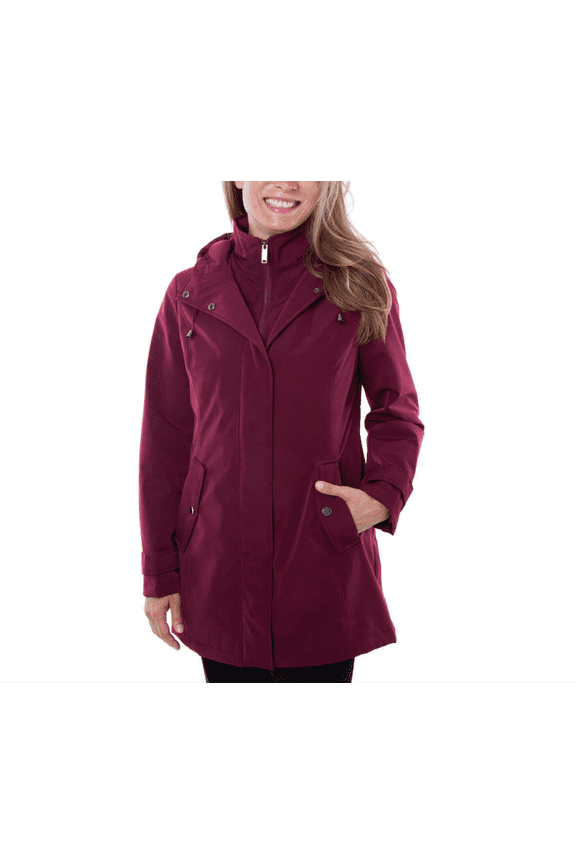Hfx Womens All Weather Trench Coat,Zinfandel,XS