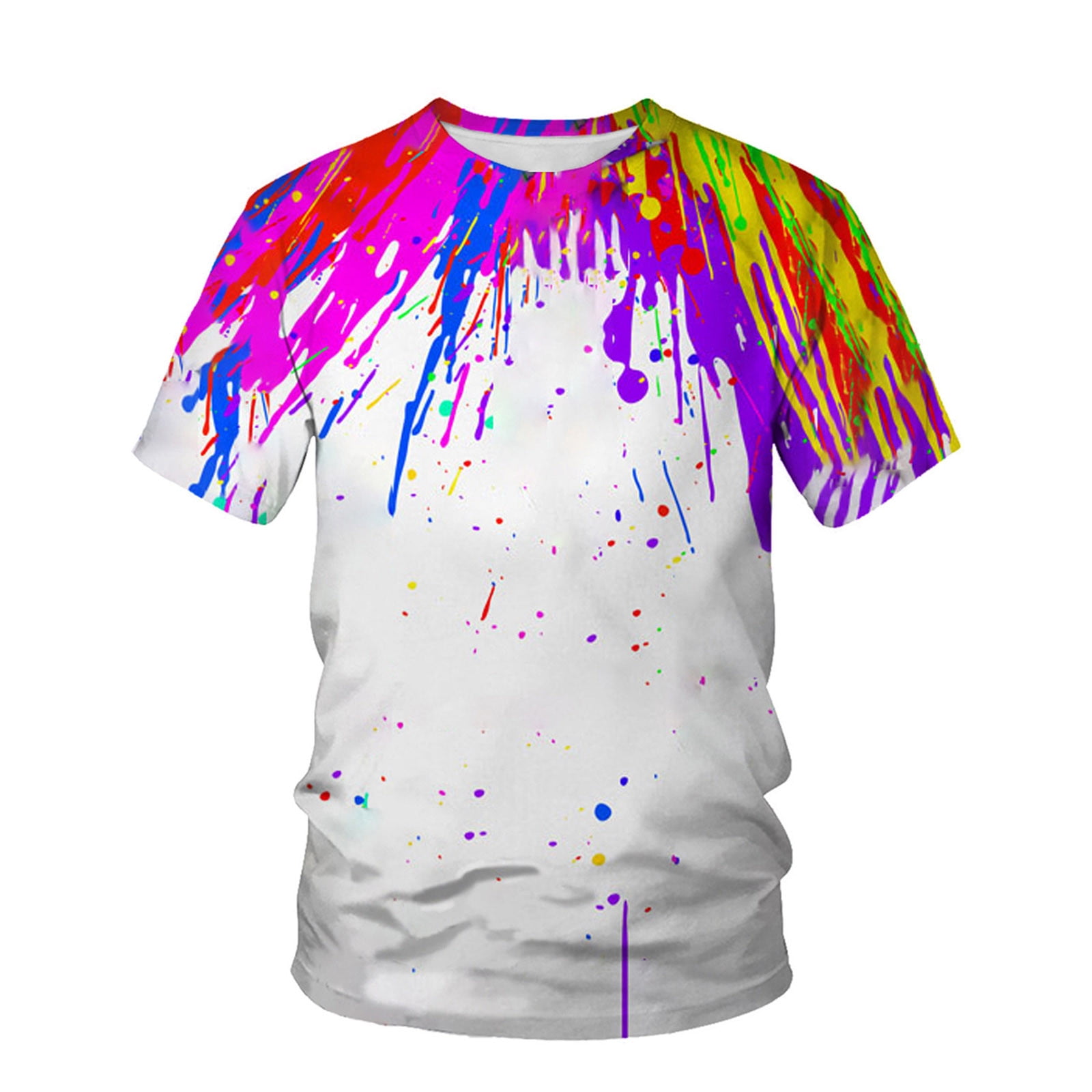 Women 3D Stars Colorful T-Shirt Y2K Cute Letter Graphic Baggy Tee