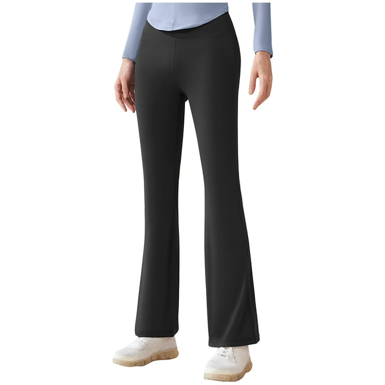 Hfyihgf Fleece Lined Bootcut Yoga Pants for Women Fall Winter Warm Casul High Waist Butt Lifting Bootleg Pants Wide Leg Flare Leggings Clearance Walmart
