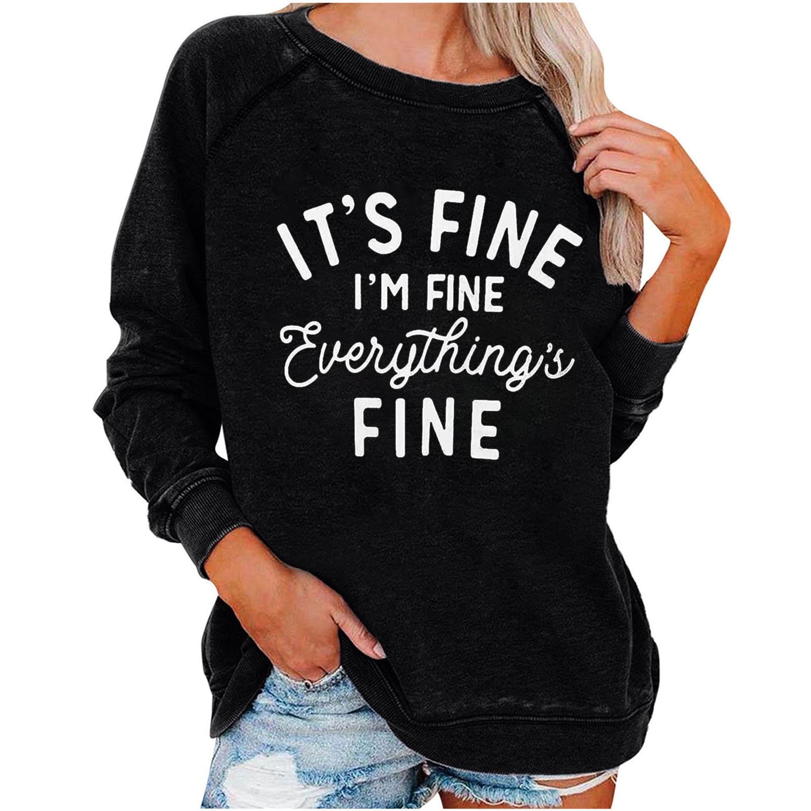 Womens Trendy Long Pullover to Wear With Leggings Funny Print Sweatshirt  Long Sleeve Loose Fit Tunic Shirts Tops 