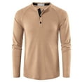 thumbnail image 1 of Hfyihgf Henley Shirts for Men Fashion Long Sleeve Waffle Knit T-Shirt Button V Neck T Shirts Lightweight Basic Pullover Sweater Tops(Beige,M), 1 of 5