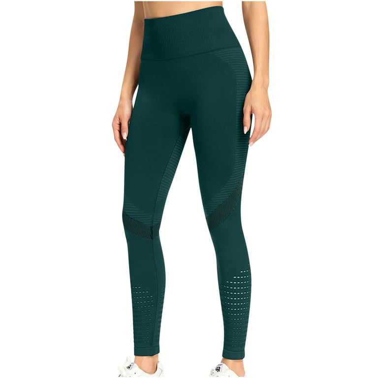 Hfyihgf High Waisted Leggings for Women Workout Mesh Leggings Butt Lifting  Yoga Pants Gym Sports Tummy Control Tights(Green,M)