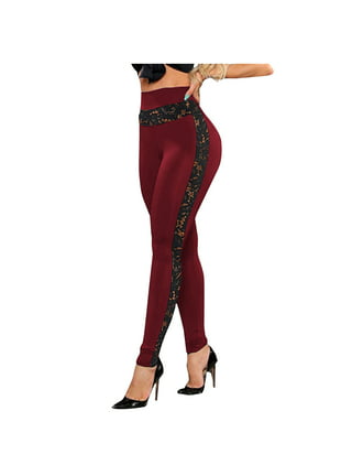 High Waist Lace Pathwork Leggings Women Sexy Plus Size 5 XL Sheer Lace  Panel Pants Legging Pants Leggings Summer Trousers (Color : Red, Size : X- Large) : : Clothing, Shoes & Accessories