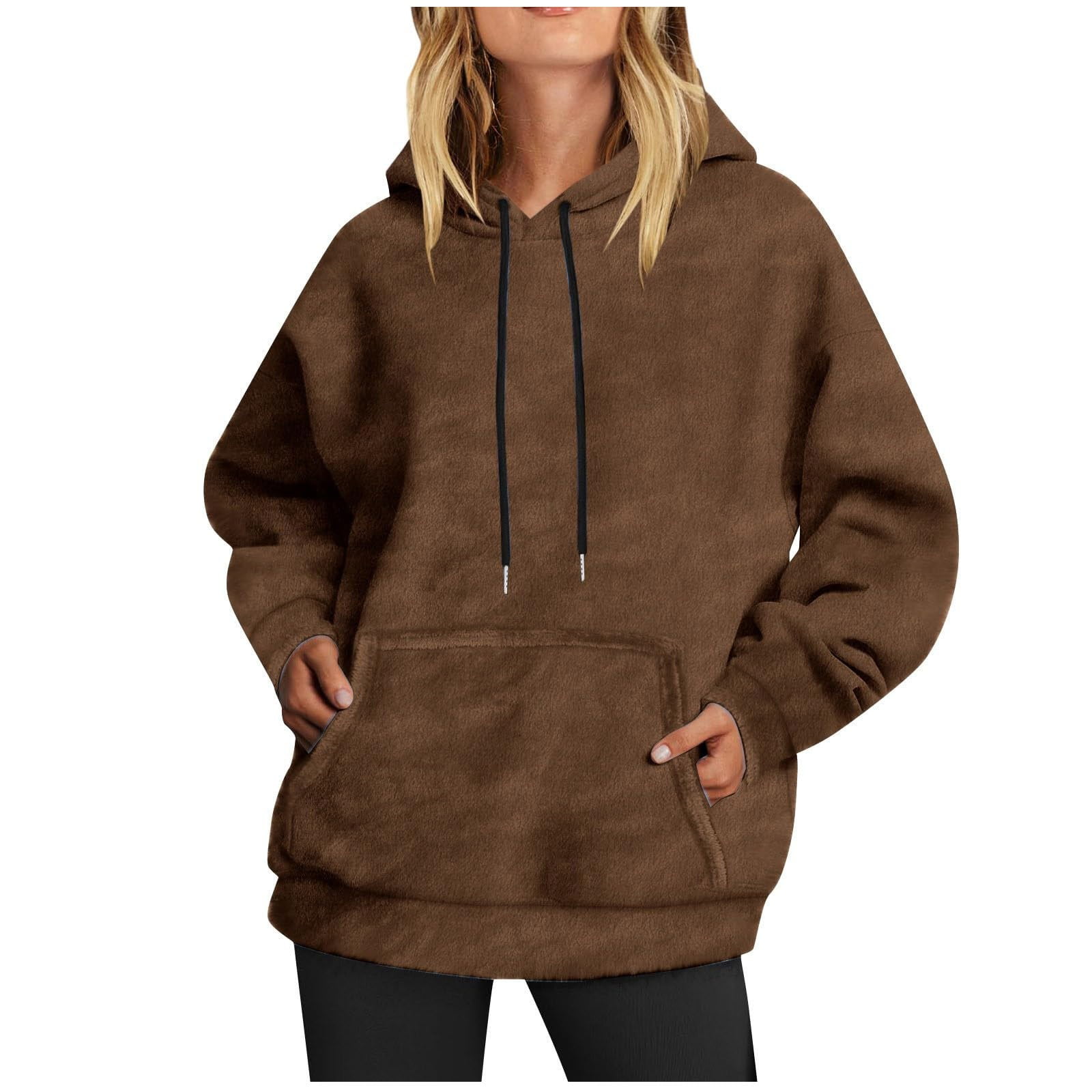 Hfyihgf Hooded Sweaters for Women Fashion Oversized Long Sleeve