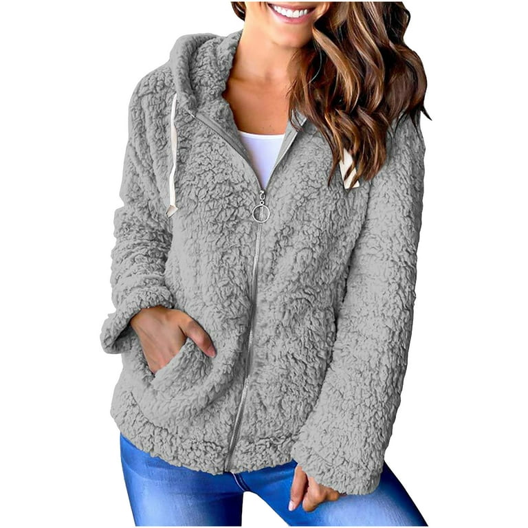 Hfyihgf Jackets for Women Sherpa Fleece Winter Coats Hoodies Full