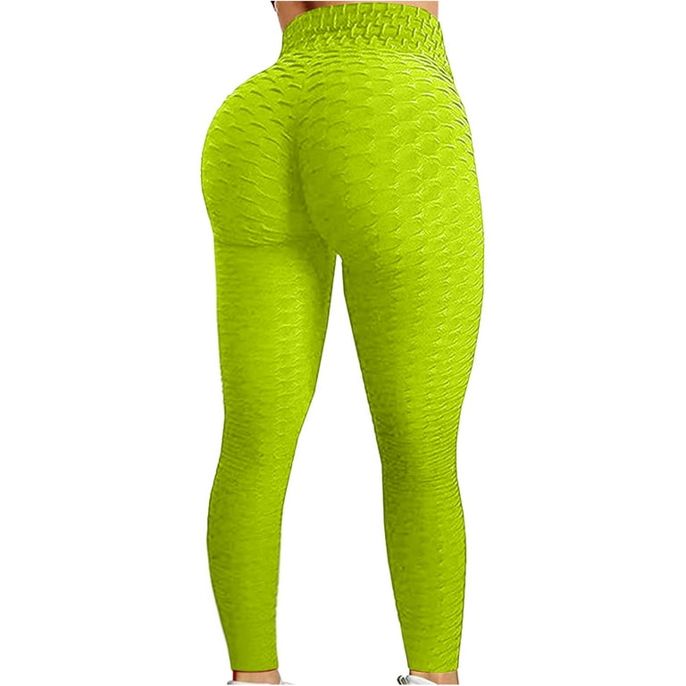 Hfyihgf High Waisted Leggings for Women Soft Comfy Tummy Control Slimming  Yoga Pants for Workout Running(Green,L)