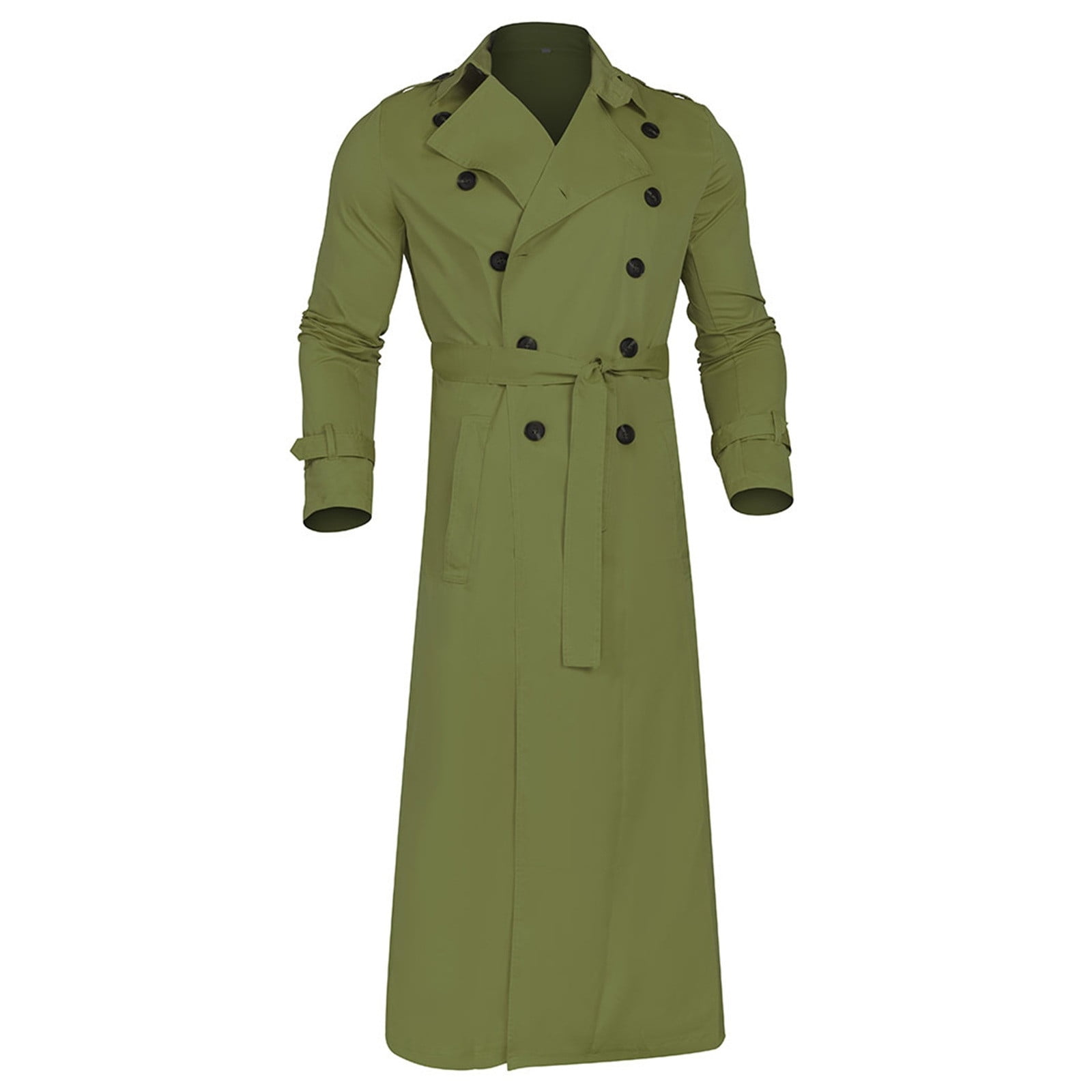 Hfyihgf Men Trench Coat Winter Double Breasted Oversized