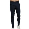 thumbnail image 1 of Hfyihgf Men's Classic Office Work Cargo Pants Skinny Straight-Fit Solid Color Casual Trousers with Pockets(Navy,3XL), 1 of 5