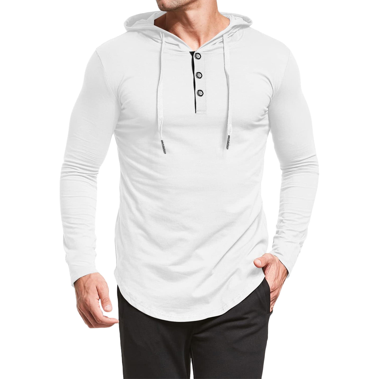 Men Long Sleeve Slim Casual Pullover Sport Sweatshirt Hoodie