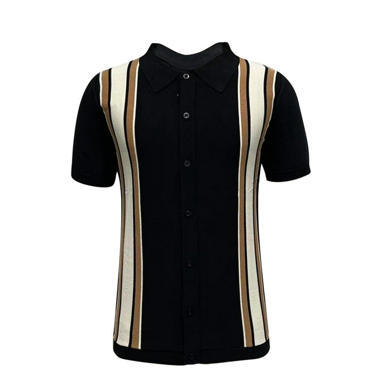 トップス 70's Summer Knit Polo Shirt Amazon.com: OXKNIT Men's Knitted Vintage Polo Shirt Casual