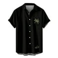 thumbnail image 1 of Hfyihgf Men's Short Sleeve Button Down Vintage Bowling Shirts Hawaiian Casual Stripe Printed Beach Shirt Summer Regular Fit Tops(Black,L), 1 of 4