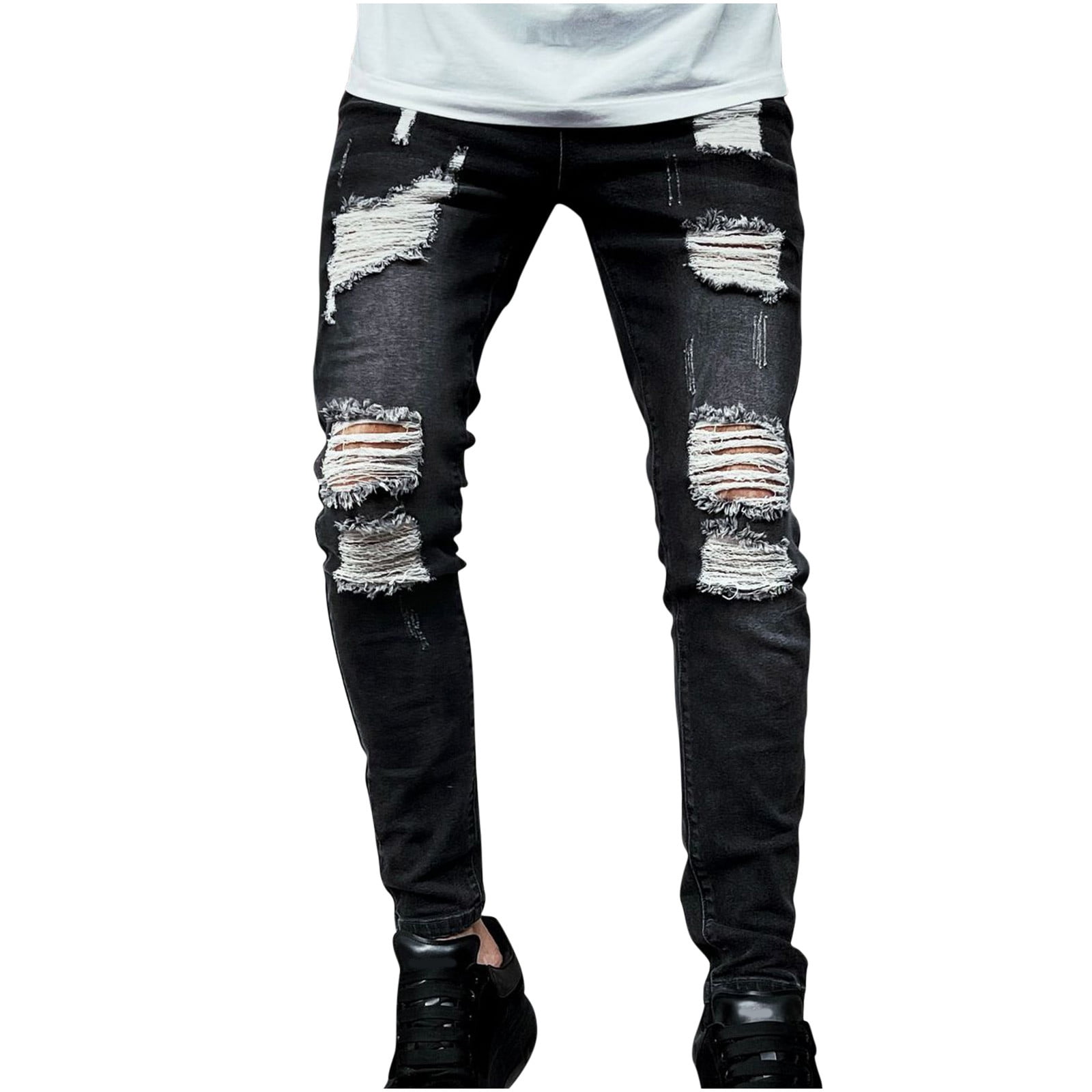 Purple Brand High Rise Distressed Slim Fit Jeans in Gray for Men