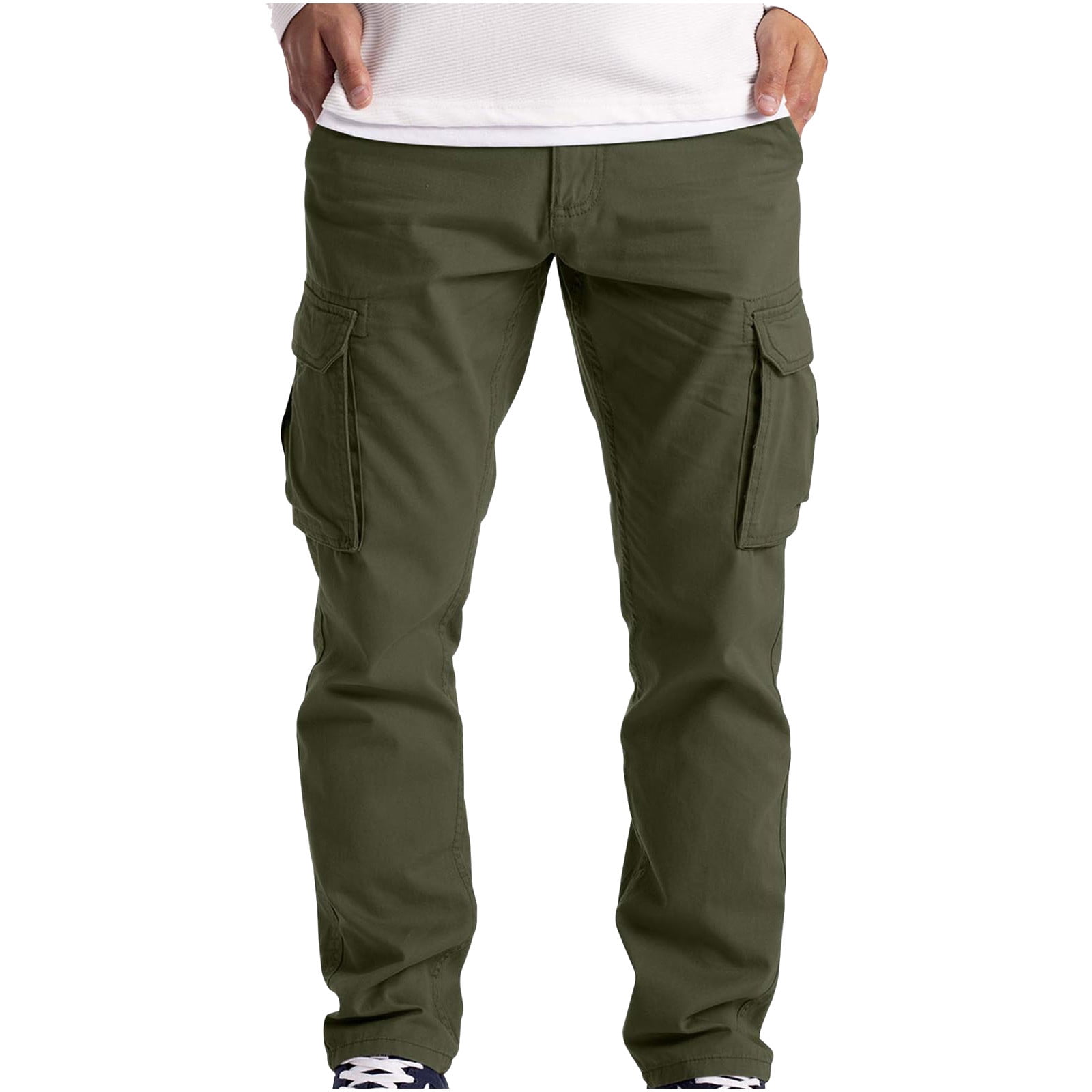 Hfyihgf Mens Cargo Pants Solid Casual Multiple Pockets Hfyihgf Mens Cargo Pants Solid Casual Multiple Pockets