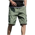 thumbnail image 1 of Hfyihgf Mens Casual Twill Cargo Shorts Cotton Drawstring Relaxed Fit Classic Cargo Stretch Short with Multi-Pockets(Army Green,M), 1 of 9