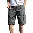 thumbnail image 1 of Hfyihgf Mens Casual Twill Cargo Shorts Cotton Drawstring Relaxed Fit Classic Cargo Stretch Short with Multi-Pockets(Dark Gray,L), 1 of 8