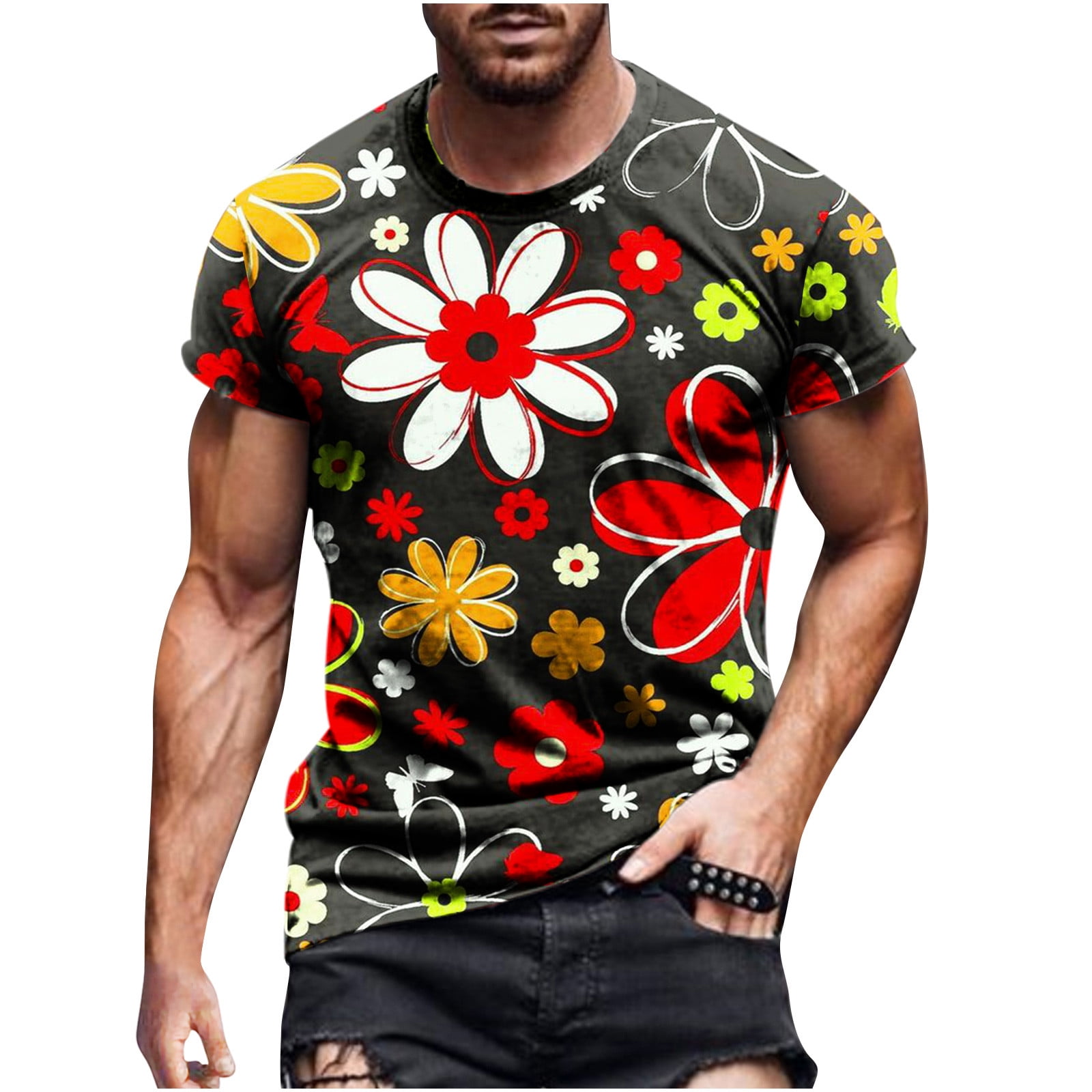 HDHDHDHDH 2022 spring and summer new men's printed short-sleeved T-shirt -  AliExpress