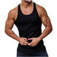 thumbnail image 1 of Hfyihgf Mens Ribbed Tank Tops Stretch Muscle Abdomen Sleeveless Undershirt for Gym Fitness Waist Trainer Soft Vest T-Shirts(Black,L), 1 of 8