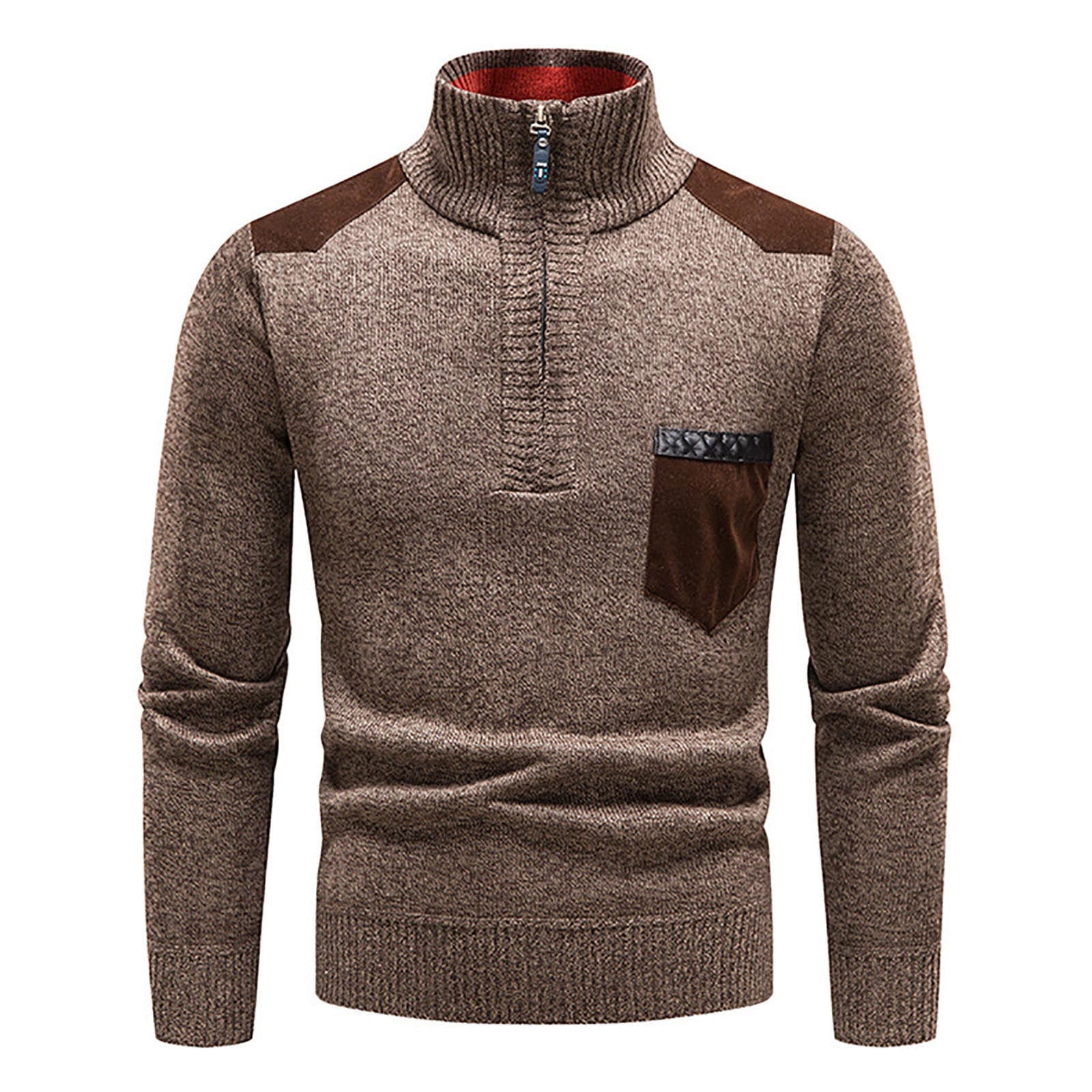 Cozy Turtleneck Rib Splicing Long Sleeves Sweater Cozy Turtleneck Rib Splicing Long Sleeves Sweater