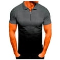 thumbnail image 1 of Hfyihgf Muscle Polo Shirts for Men Summer Quarter -Zip Short Sleeve Gradient Printed Slim Fit T Shirts Golf Workout Stylish Casual Tee Shirts(Black,L), 1 of 2