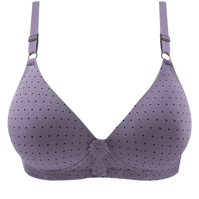 Hfyihgf On Clearance Polka Dot Comfortable Bras for Women Push Up Soft  Everyday Unpadded Bralette No Underwire Adjustable Straps Deep Cup  Underwear