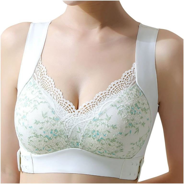 Hfyihgf On Clearance Women Seamless Lace Floral Lift Sports Bras Cross Back  Side Buckle Lounge Bra Yoga Workout Comfort Wirefree Shaper Full-Coverage