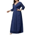 thumbnail image 1 of Hfyihgf Plus Size Dresses for Women Wedding Guest Semi Formal Lace Cocktail Graduation Party Long Sleeve A Line Maxi Long Dress Navy 4XL, 1 of 7
