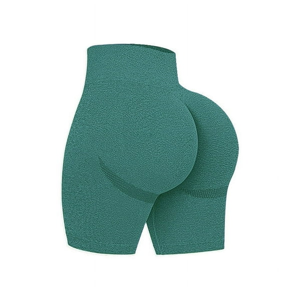 Hfyihgf Scrunch Butt Lifting Seamless Shorts for Women High Waist Tummy Control Workout Biker Shorts Ruched Booty Lifting Leggings(Green,XL)